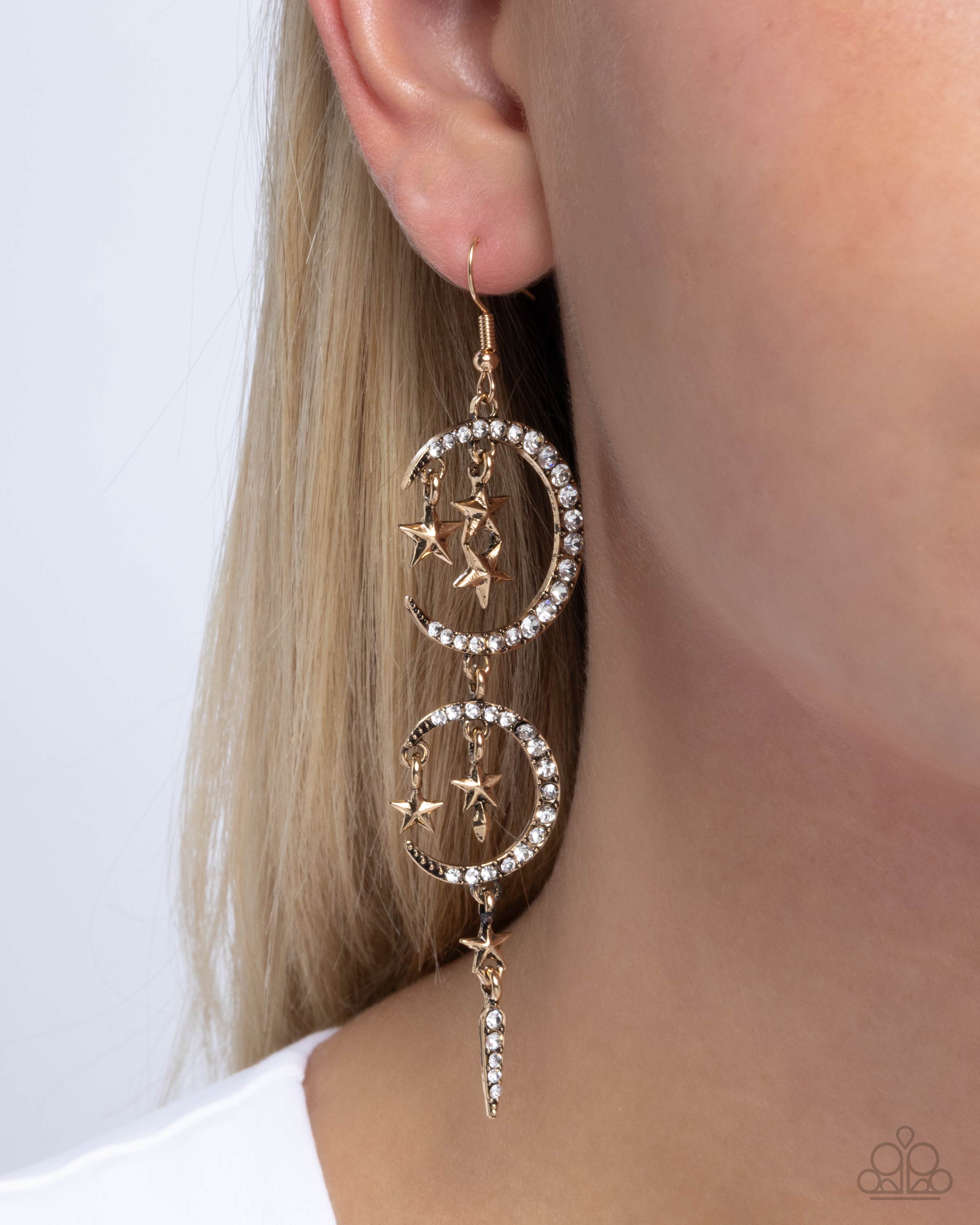 Paparazzi Celestial Cascade - Gold Earrings