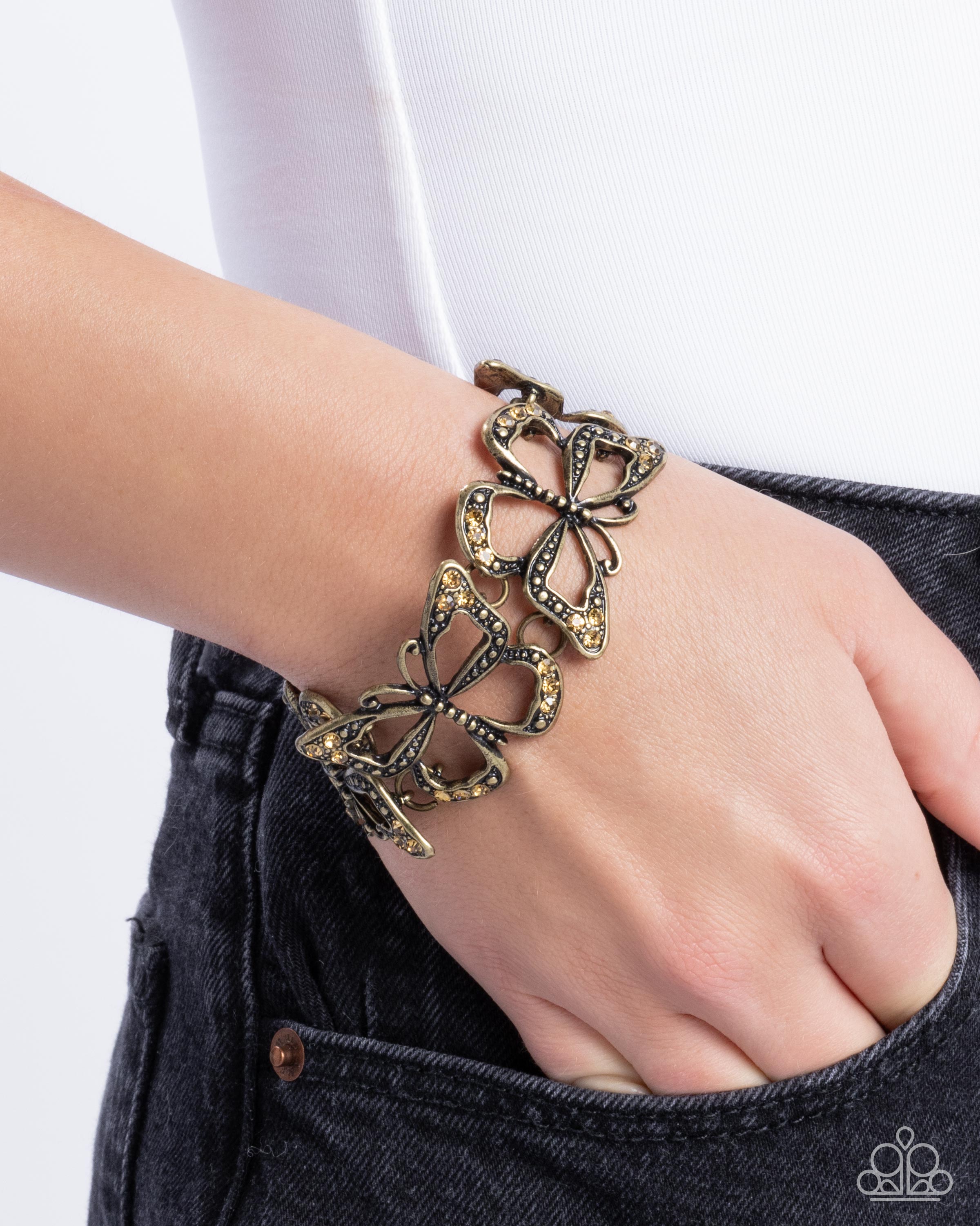 Paparazzi Butterfly Business- Brass Bracelet