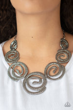 Load image into Gallery viewer, Paparazzi Statement Swirl - Black Necklace
