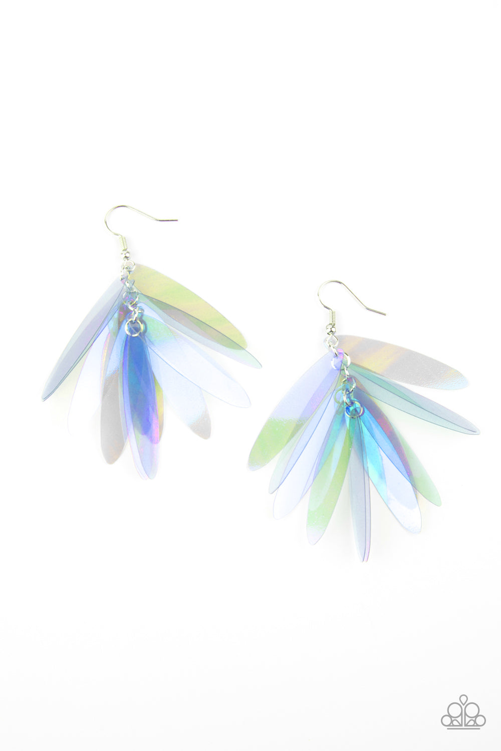 Paparazzi Holographic Glamour - Blue Earrings