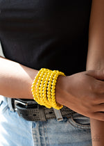 Load image into Gallery viewer, Paparazzi Diving in Maldives - Yellow Bracelet
