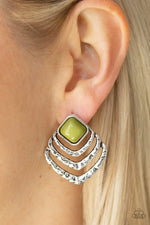 Load image into Gallery viewer, Paparazzi Rebel Ripple - Green Earrings
