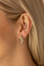 Load image into Gallery viewer, Paparazzi Feathered Fortune - Gold Earrings
