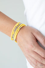 Load image into Gallery viewer, Paparazzi Stacked Showcase - Yellow Bracelet
