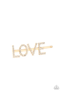 Paparazzi All You Need Is Love - Gold Hair Clip